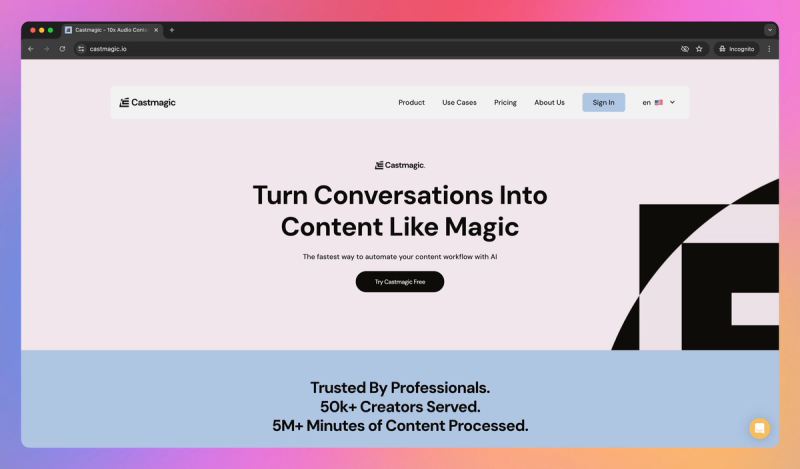 Castmagic product screenshot