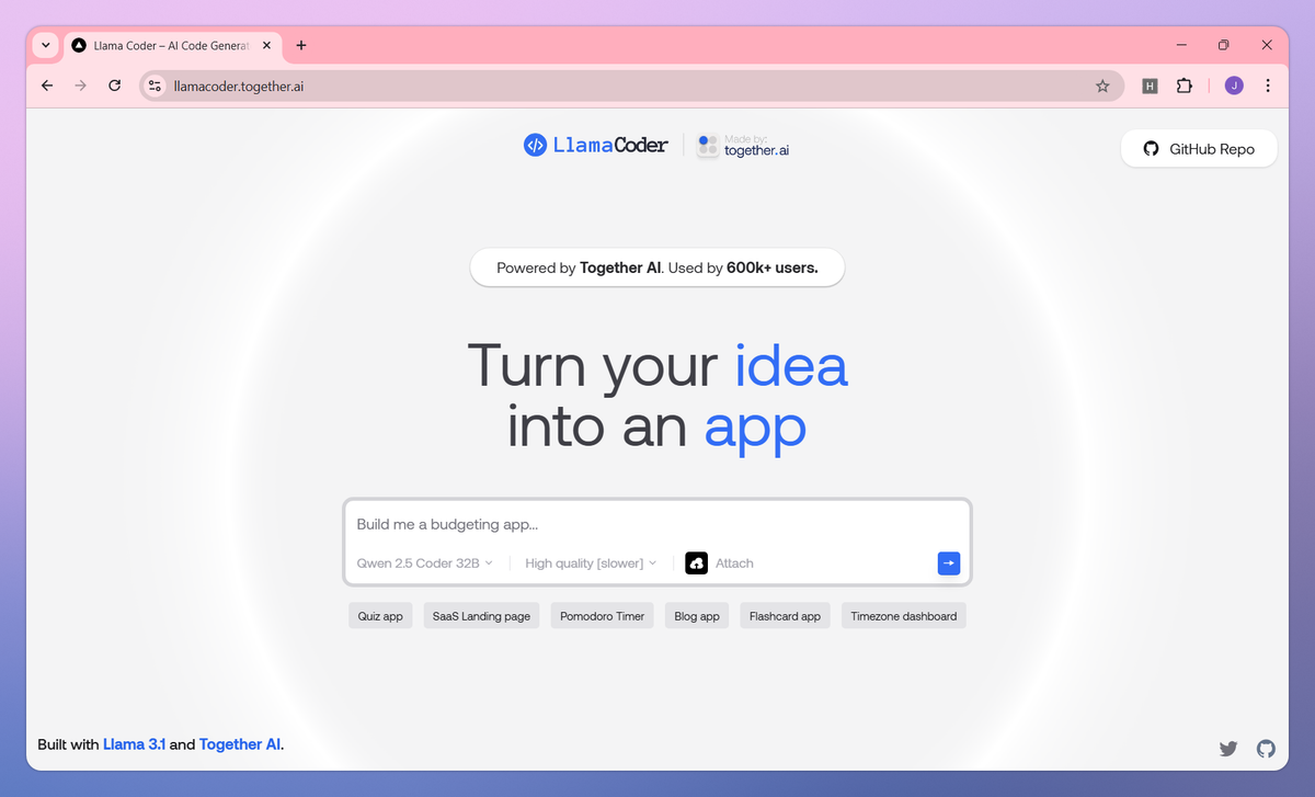 Llama Coder screenshot #1