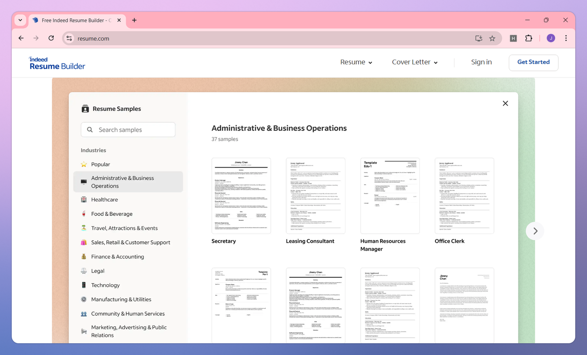 Free Indeed Resume Builder screenshot #2