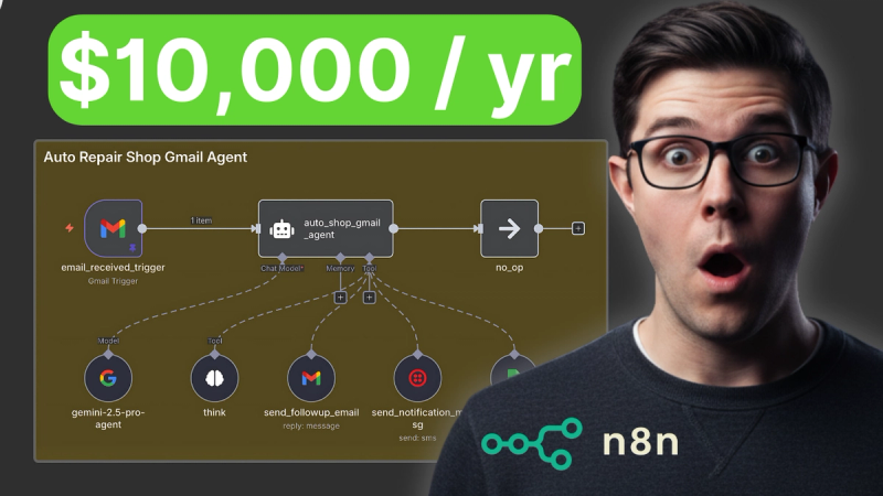 $10K Year Recovered I Built an AI Agent for a Car Mechanic n8n Twilio