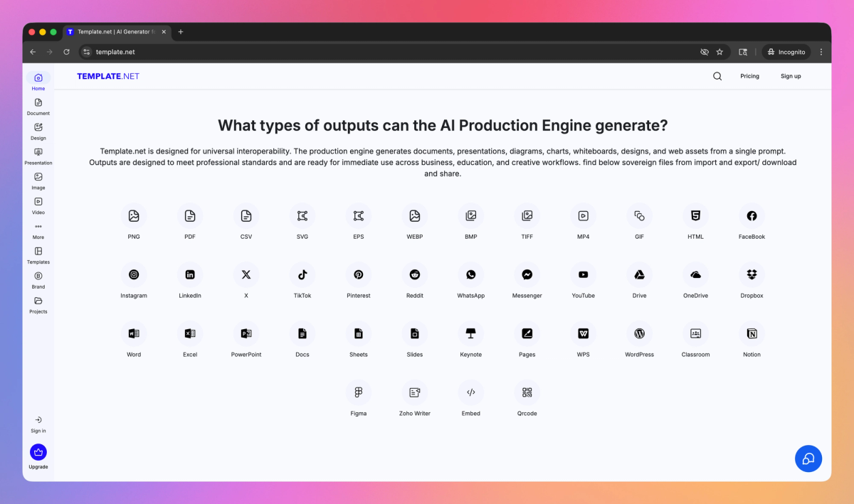 Template.net AI Generator screenshot #2