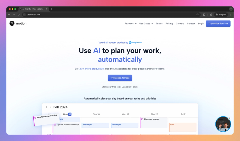 Motion product screenshot