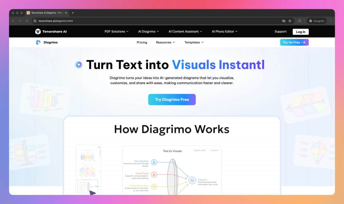 Tenorshare AI Diagrimo screenshot #1