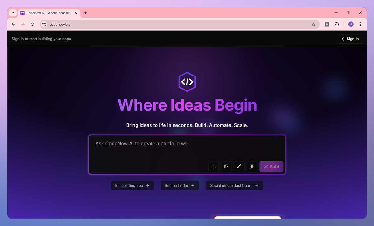 CodeNow AI screenshot #1