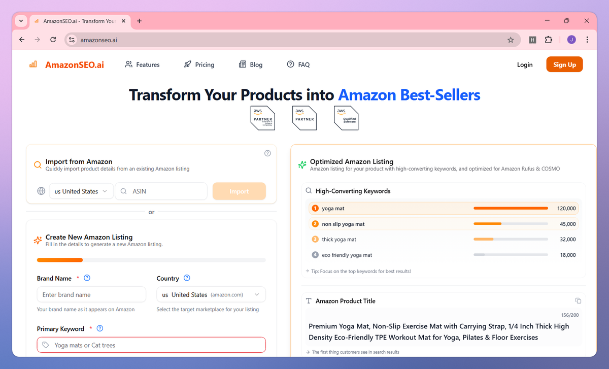 AmazonSEO.ai screenshot #1