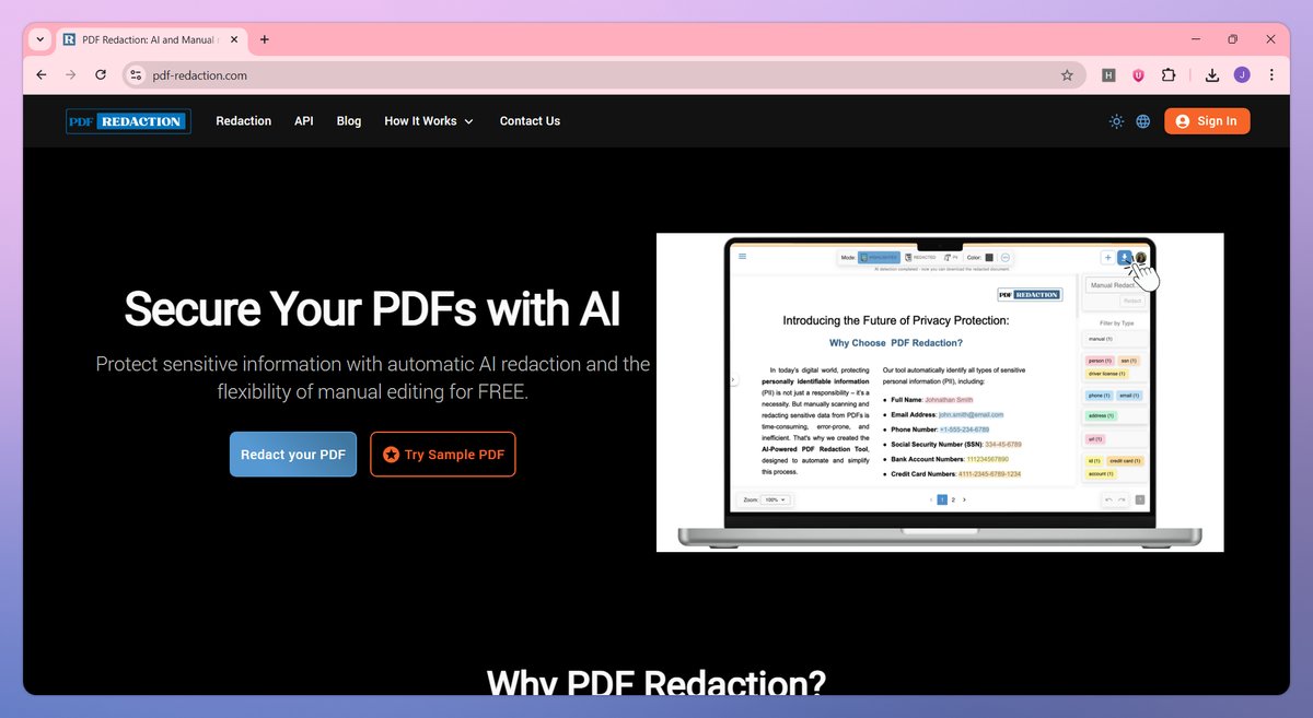 PDF Redaction screenshot #1