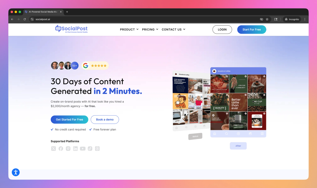 SocialPost.ai screenshot #1