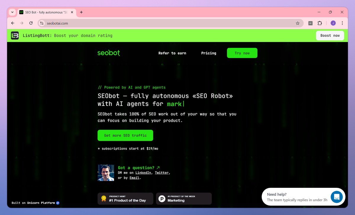 SEO Bot screenshot #1