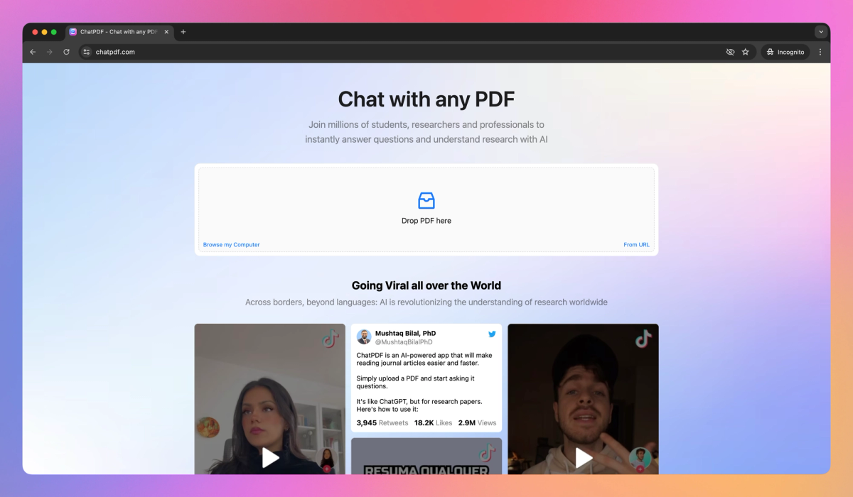 ChatPDF screenshot