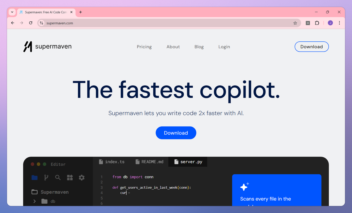 Supermaven screenshot #1