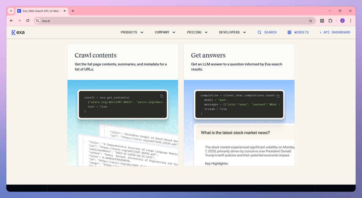 Exa screenshot #3