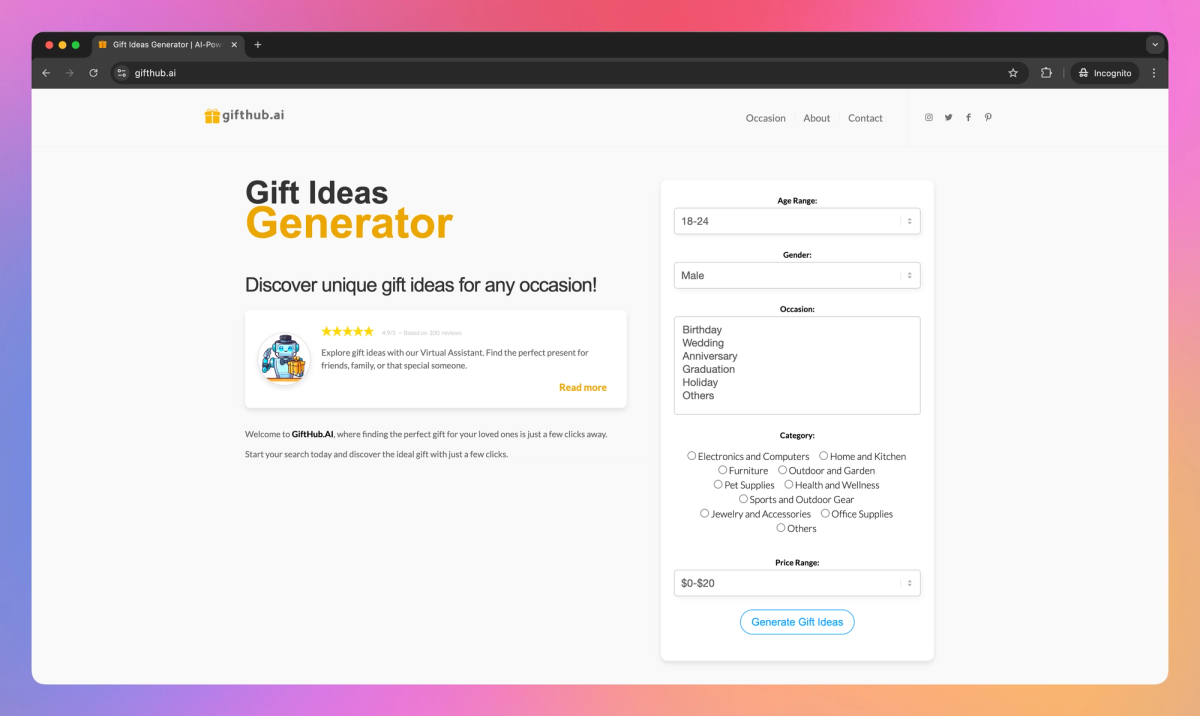 Gifthub AI screenshot #1