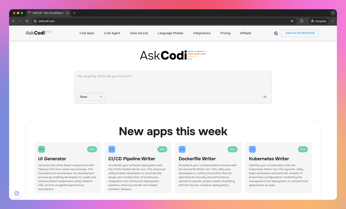 AskCodi screenshot