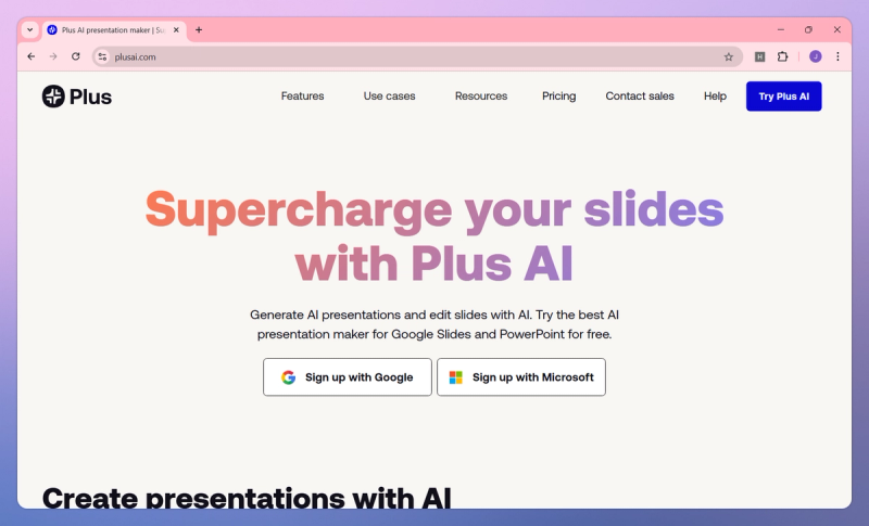 Plus AI product screenshot