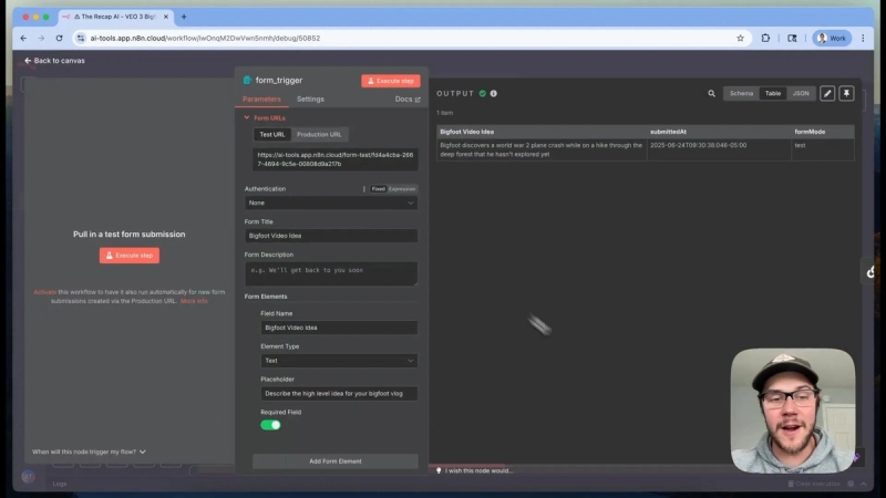 Bigfoot video prompt input