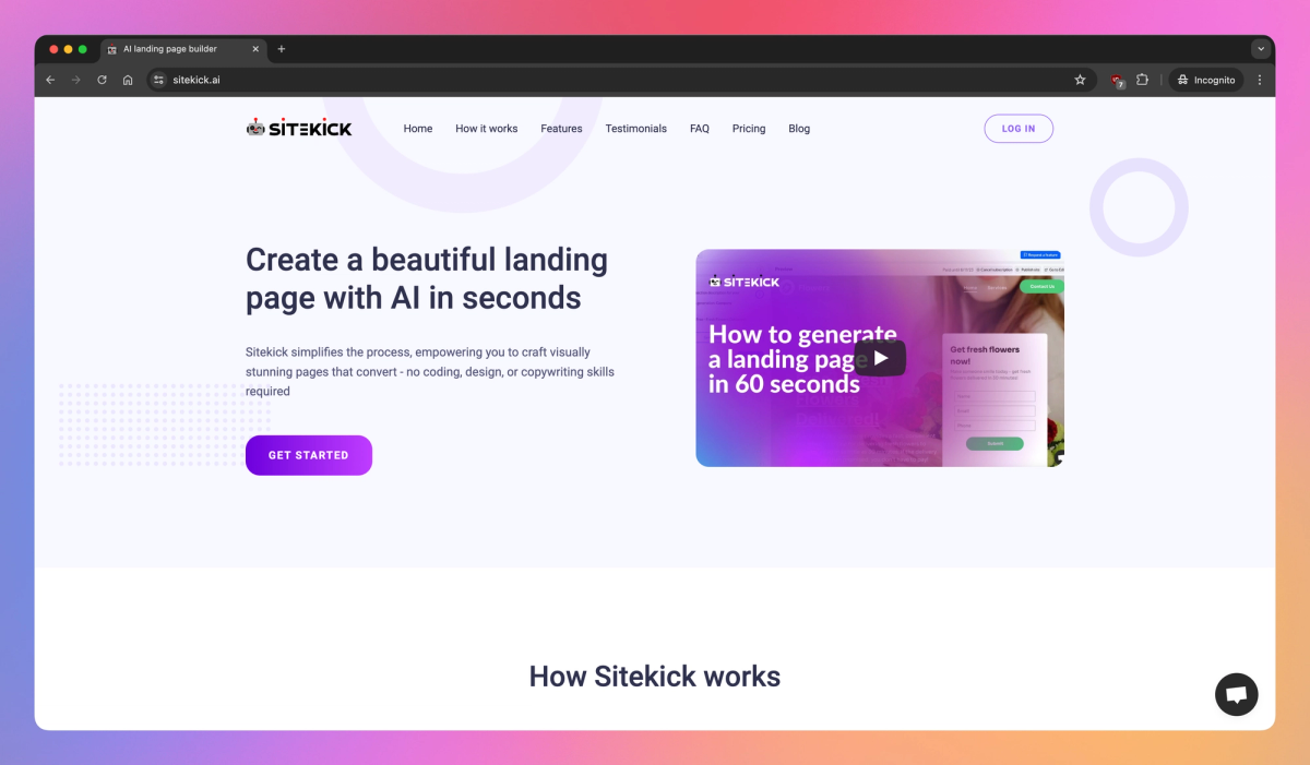 Sitekick AI screenshot #1