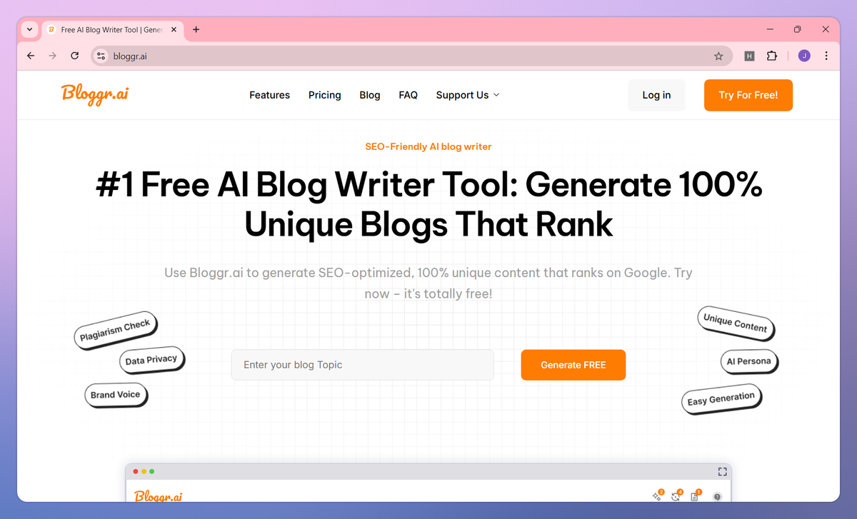 Bloggr.ai screenshot #1