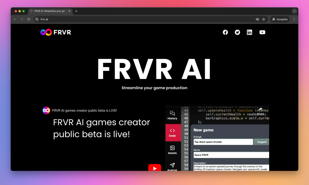 FRVR.AI screenshot #1