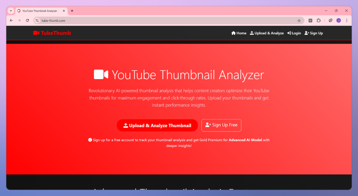 YouTube Thumbnail Analyzer screenshot #1