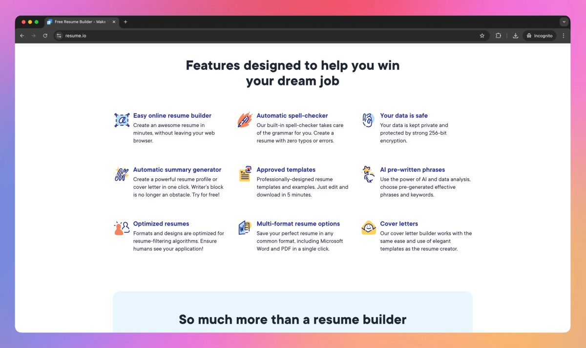 Resume.io screenshot #2