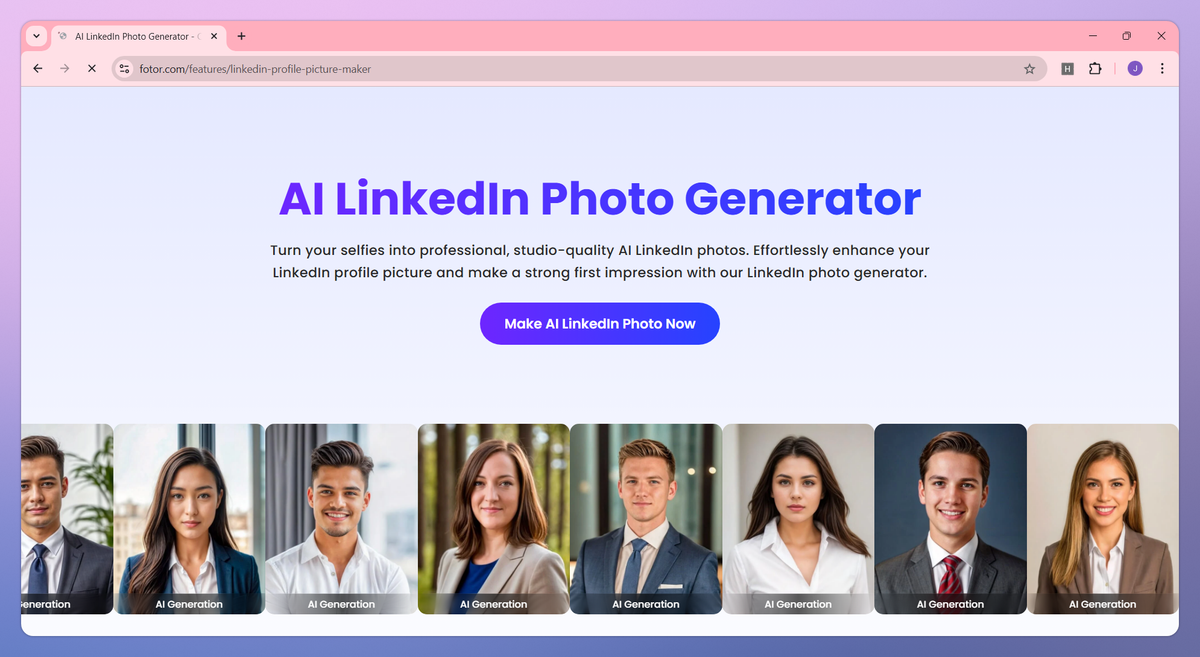 AI LinkedIn Photo Generator screenshot #1