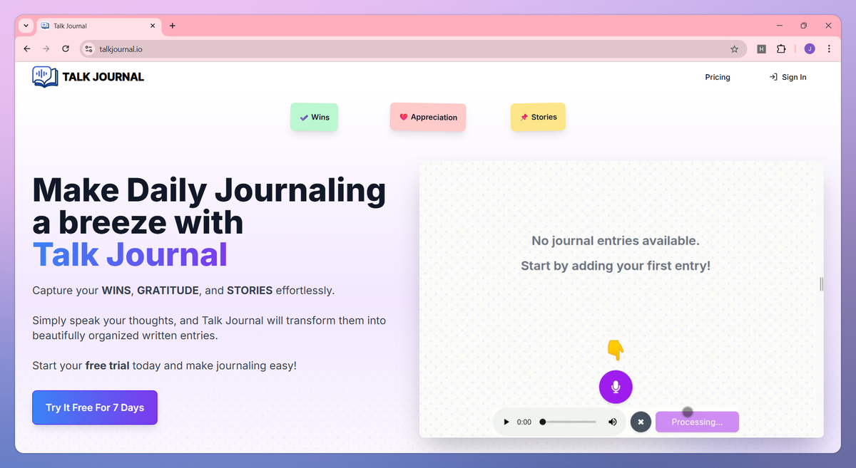Talk Journal screenshot