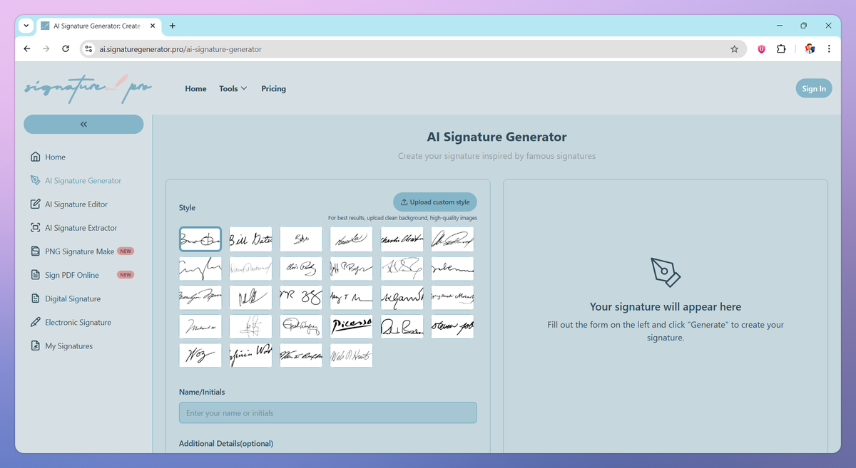 AI Signature Maker screenshot #2