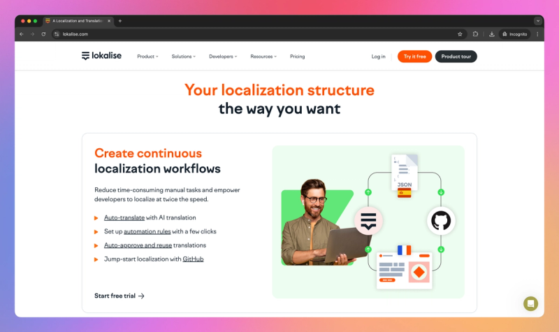 Lokalise product screenshot