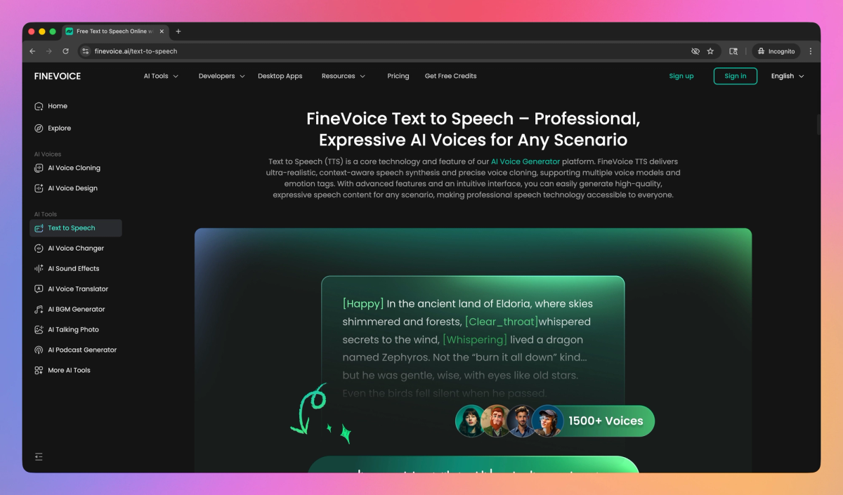 FineVoice Text to Speech screenshot #2