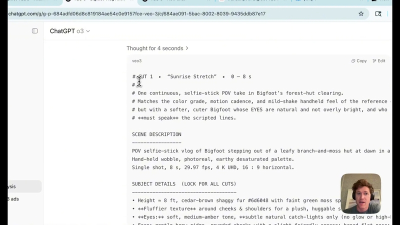 Bigfoot VEO 3 script cut 1