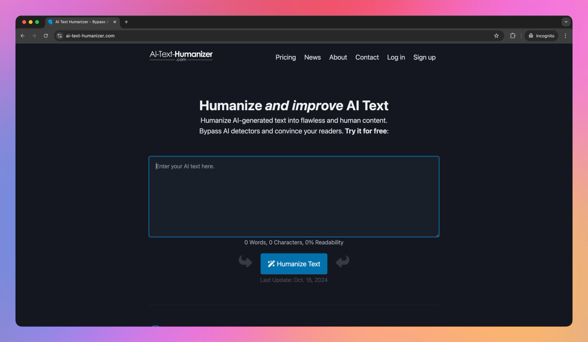 AI Text Humanizer screenshot