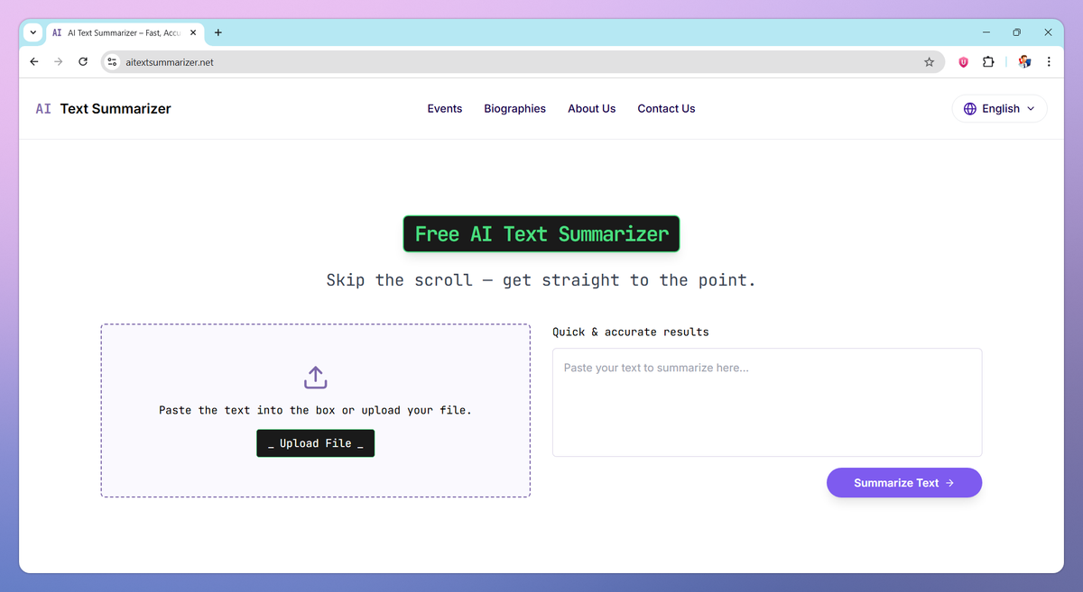 AI Text Summarizer screenshot #1