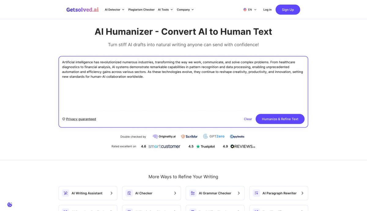 GetSolved AI Humanizer screenshot #1