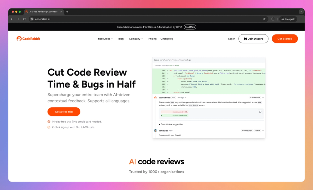CodeRabbit Features, Pricing, and Alternatives | AI Tools