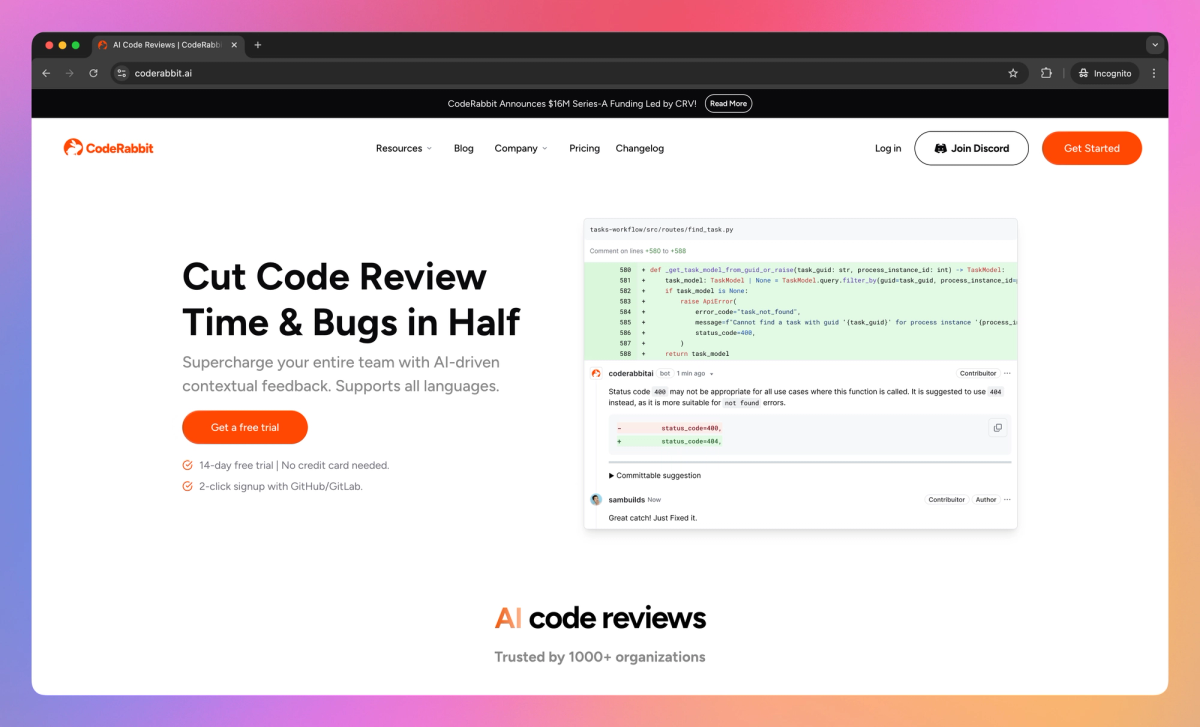 CodeRabbit screenshot #1
