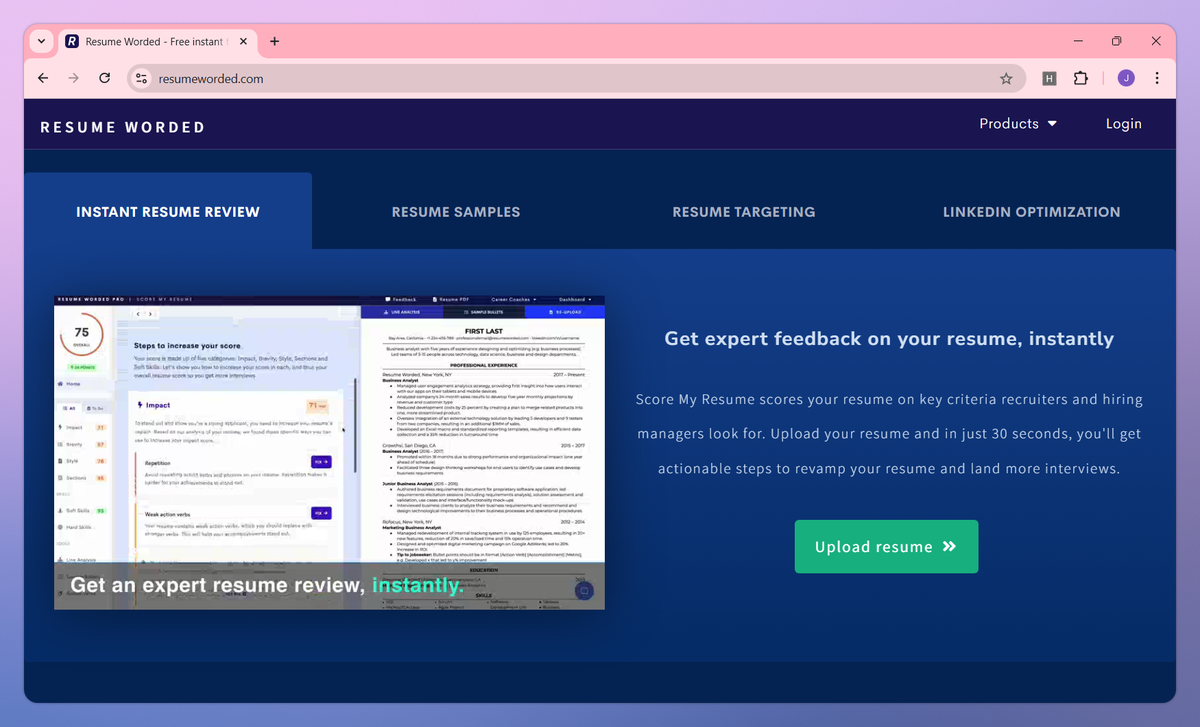 Resume Worded screenshot #2
