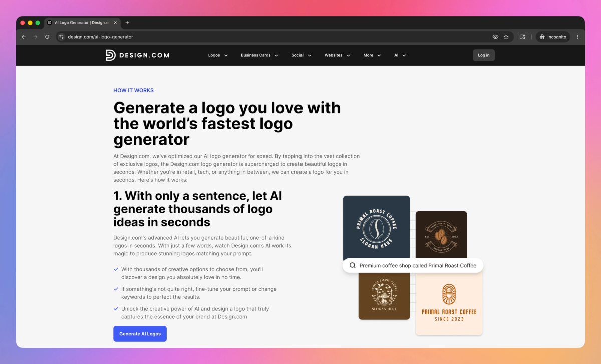 Design.com AI Logo Generator screenshot #3