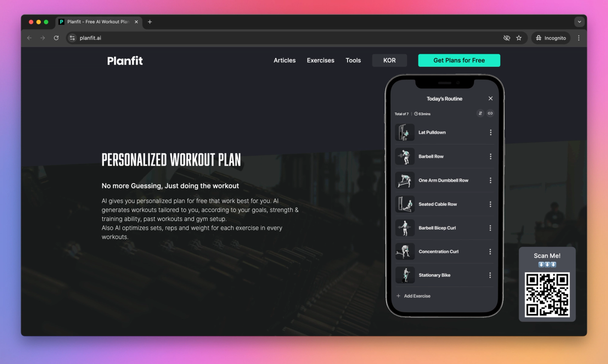 Planfit screenshot #2