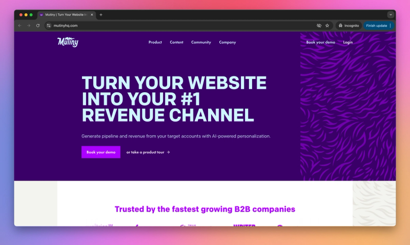 Mutiny product screenshot