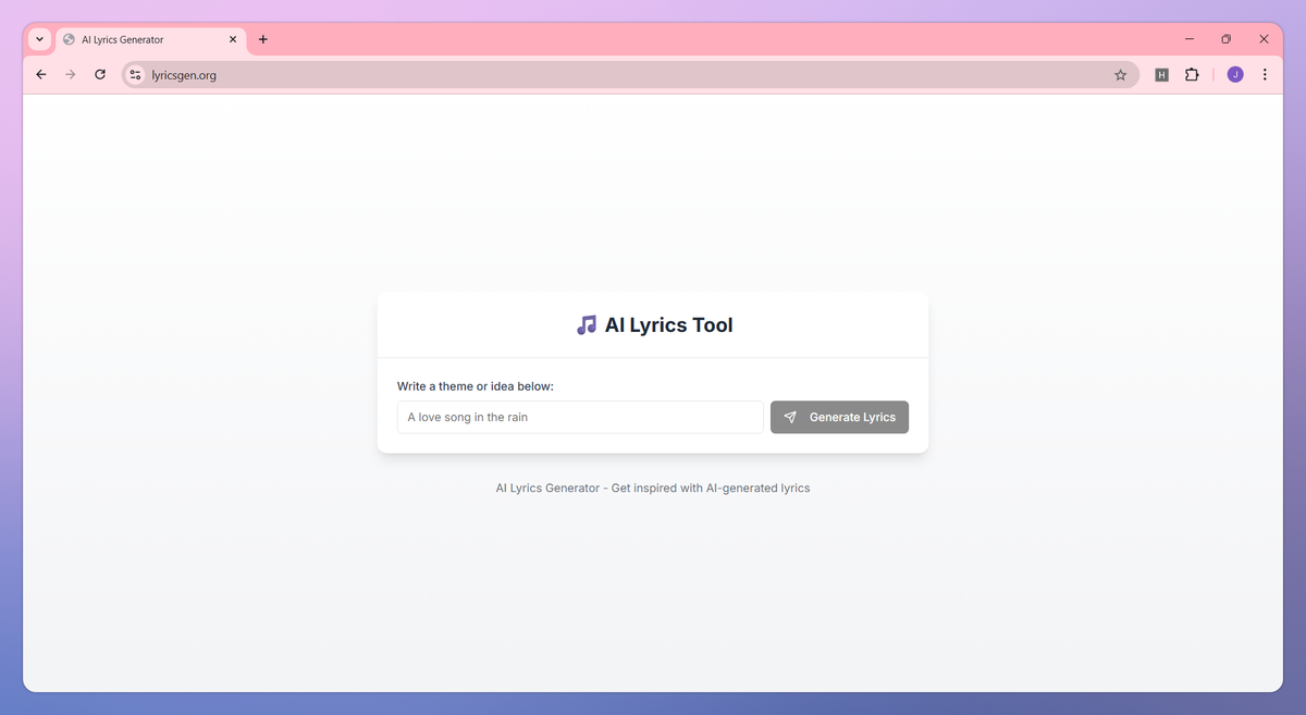 AI Lyrics Generator screenshot