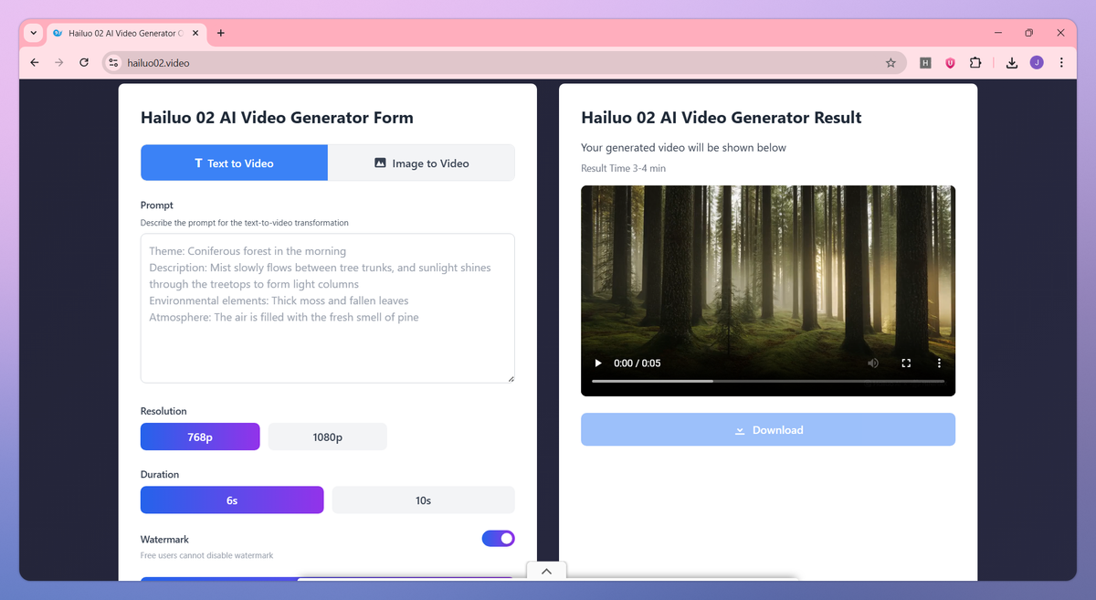 Hailuo 02 screenshot #2
