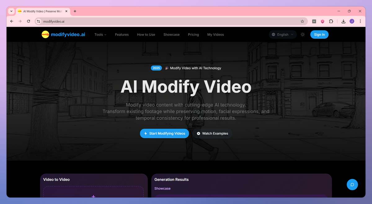 ModifyVideo.ai screenshot #1