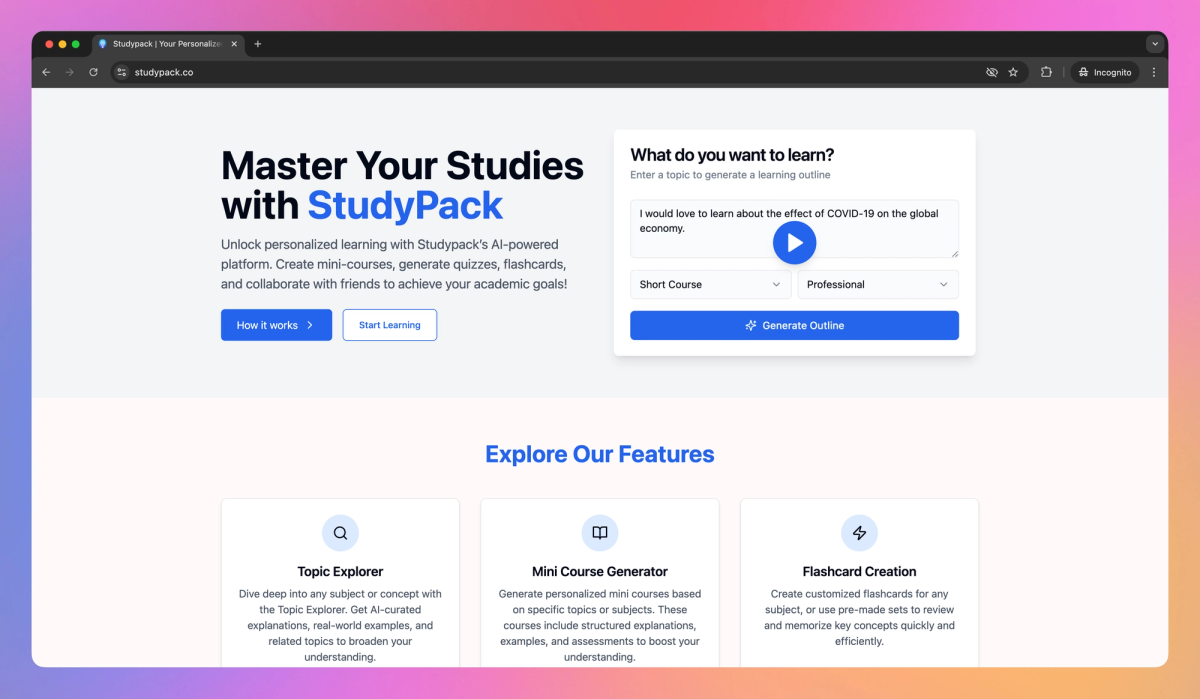 StudyPack screenshot