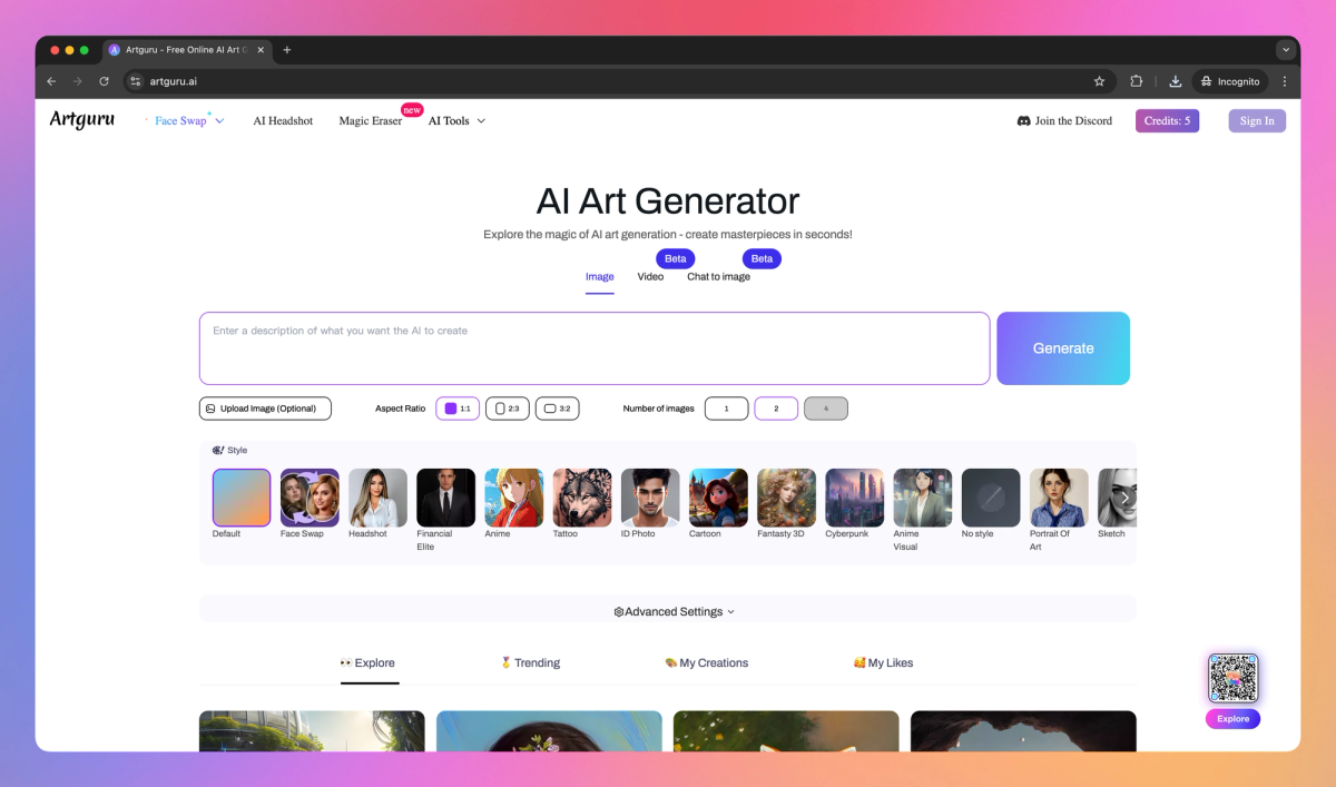 Artguru AI screenshot