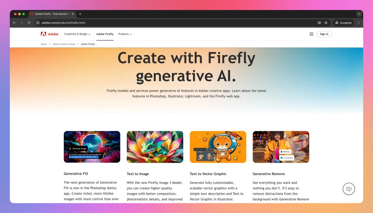 Adobe Firefly screenshot