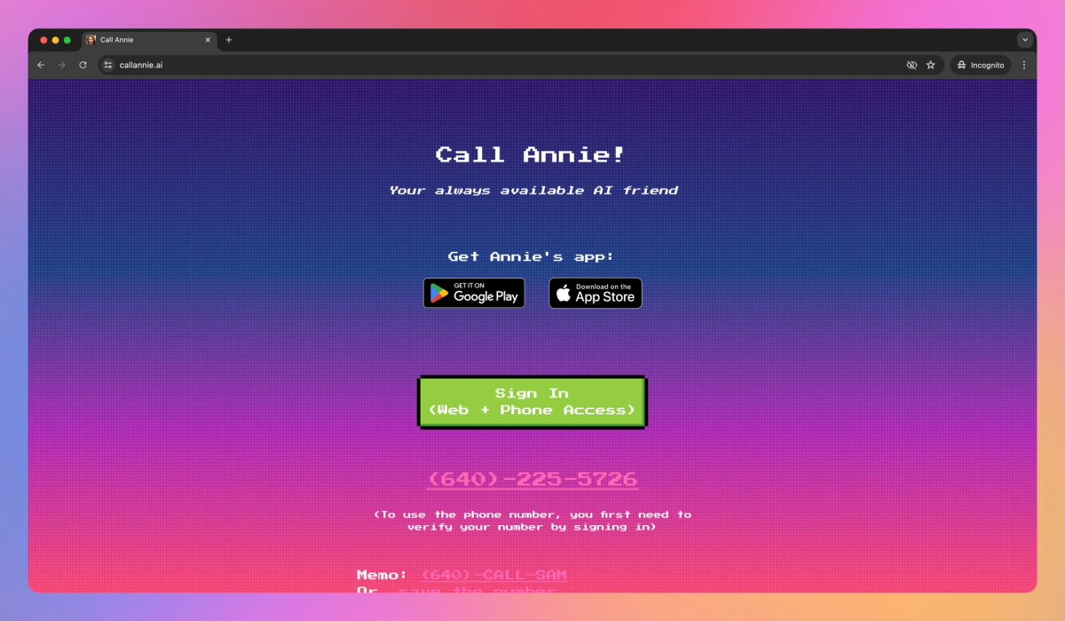 Call Annie screenshot