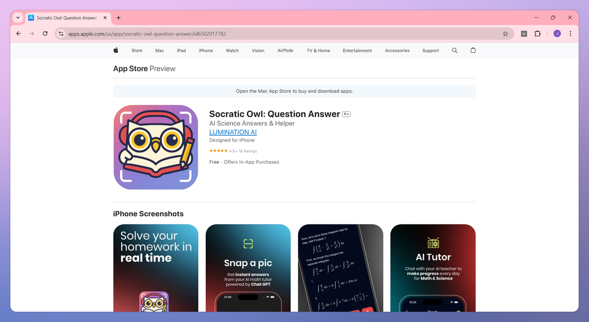 Socratic Owl screenshot