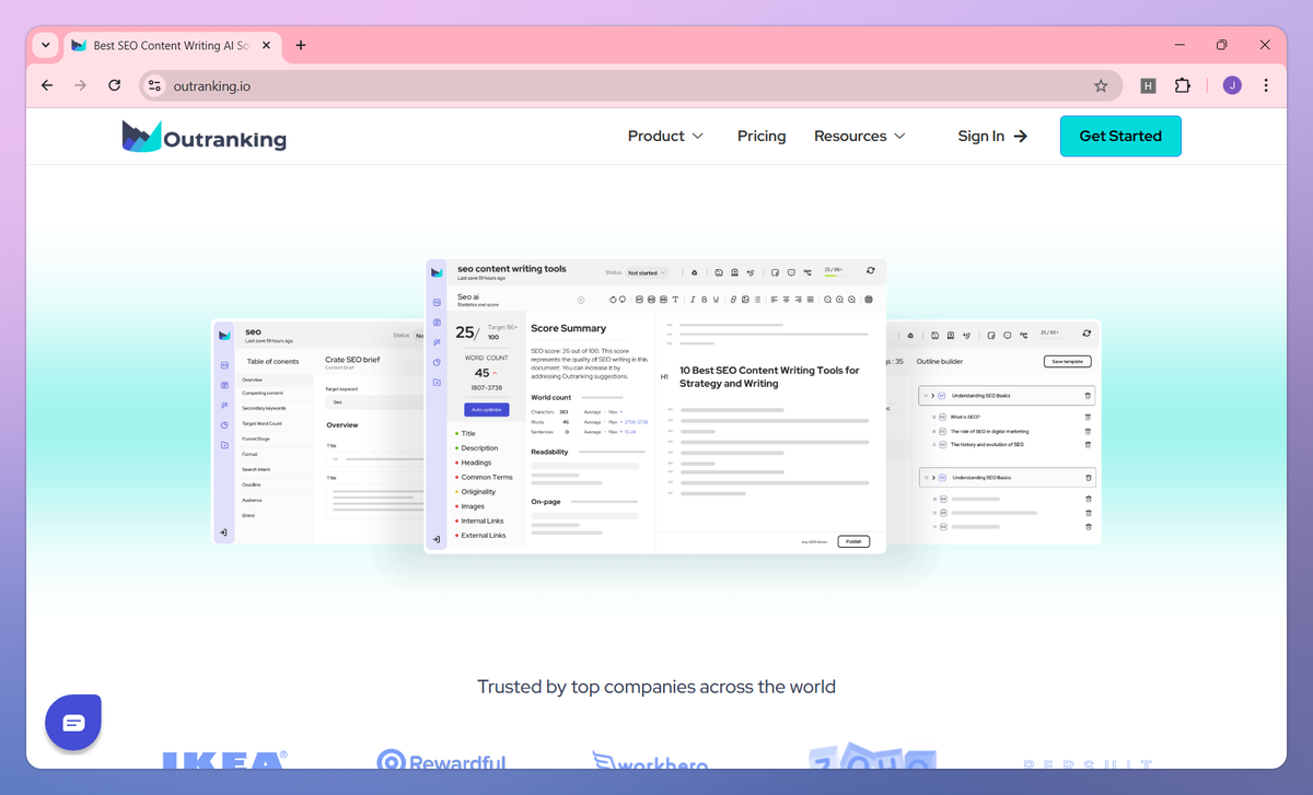 Outranking screenshot #2