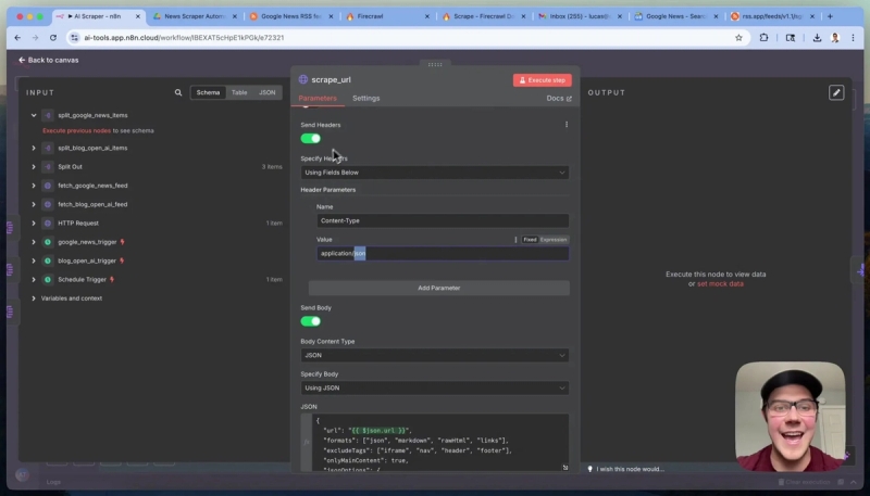 Firecrawl scrape http request options