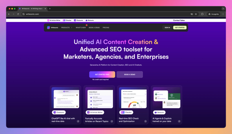 Writesonic product screenshot